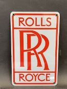 A small reproduction Rolls-Royce enamel sign, 7 1/2 x 12".