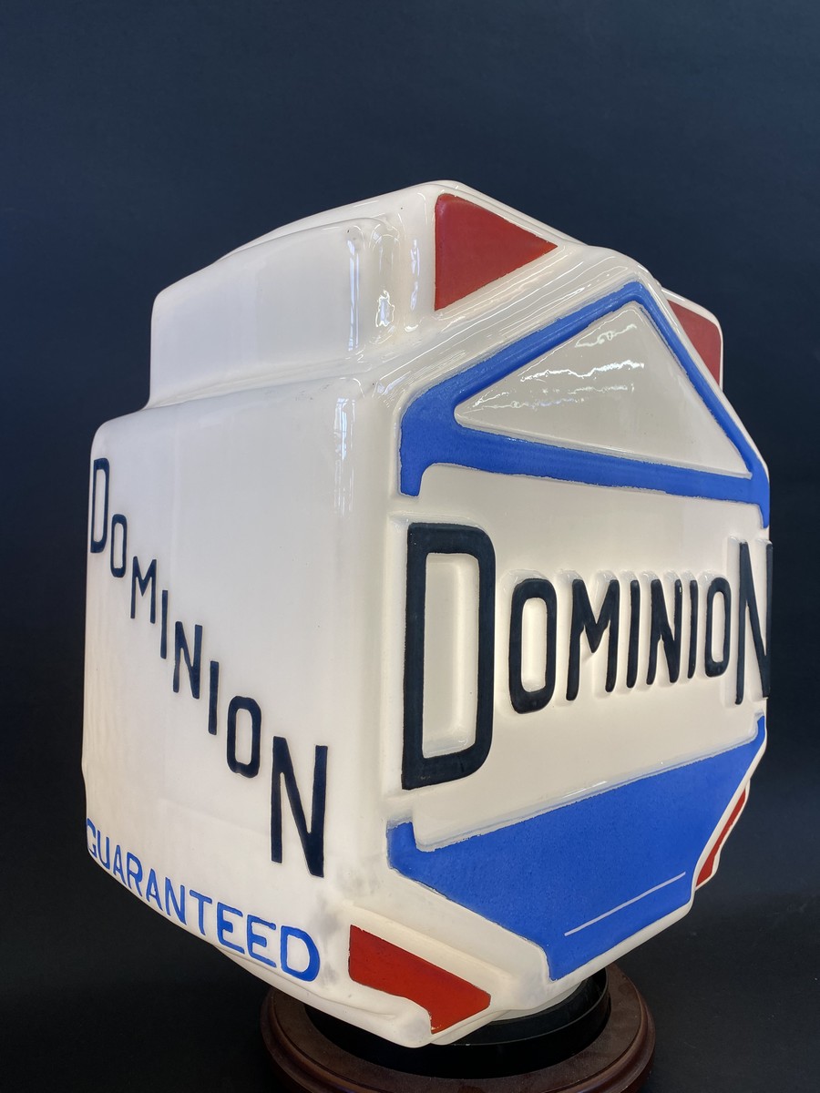 An extremely rare Dominion Guaranteed glass petrol pump globe in superb original condition, circa - Image 2 of 5