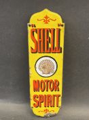 A rare Shell Motor Spirit enamel finger plate in very good condition, 3 1/4 x 10 3/4".