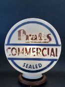 A Pratts Commerical 'Sealed' glass petrol pump globe in original condition.