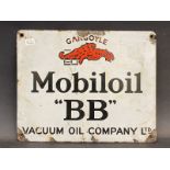 A Gargoyle Mobiloil 'BB' grade enamel cabinet sign, 11 1/4 x 9".