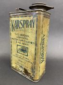 A rare Karspray polish tin with image of a vintage Morris to the front.