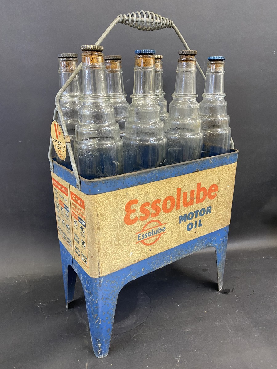 A very original Essolube Motor Oil eight division garage forecourt crate in good condition, still