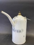 A white enamel 2 litre petroleum priming kettle.