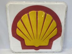 A large plastic Shell illuminated garage forecourt sign panel, 43 x 43".