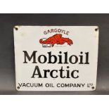 A Gargoyle Mobiloil 'Arctic' grade enamel cabinet sign, 11 1/4 x 9".