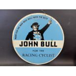 A John Bull Tyres and Accessories For the Racing Cyclist' circular hardboard advertising sign, 23