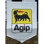 A double sided Agip pit banner, ex Morbidy Museum, 47 x 70".