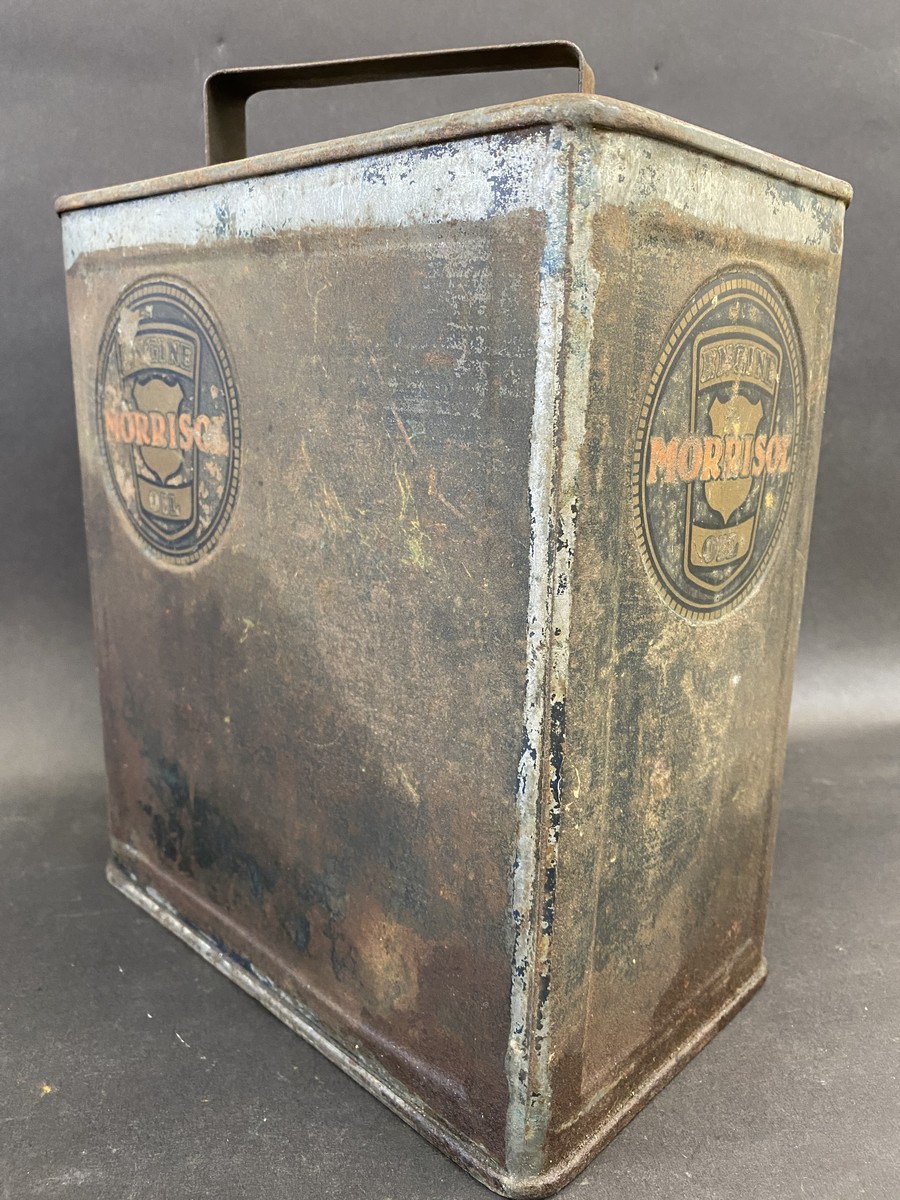 A rare Alexander Duckhams Morrisol two gallon petrol can by Feaver as 'Recommended by Morris and