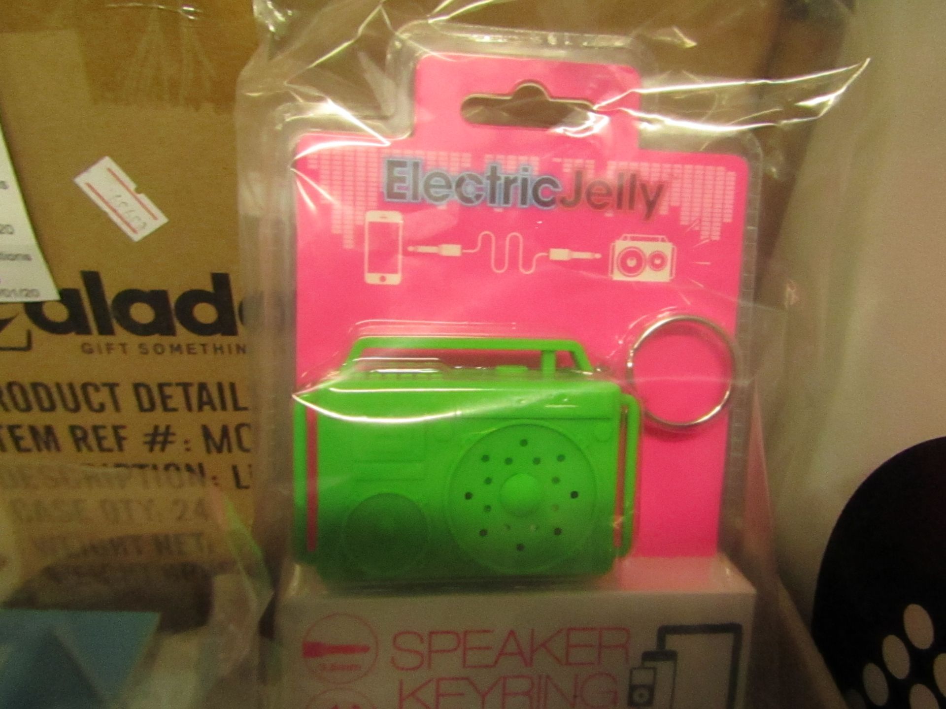 5X Electric Jelly - Speaker keyring (pink) - all packaged and boxed.