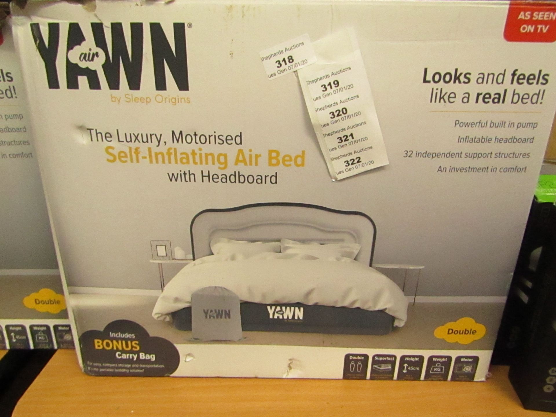 | 1x | YAWN AIR BED/Double | unchecked and boxed | no online re-sale | SKU - | RRP £59.99 | TOTAL