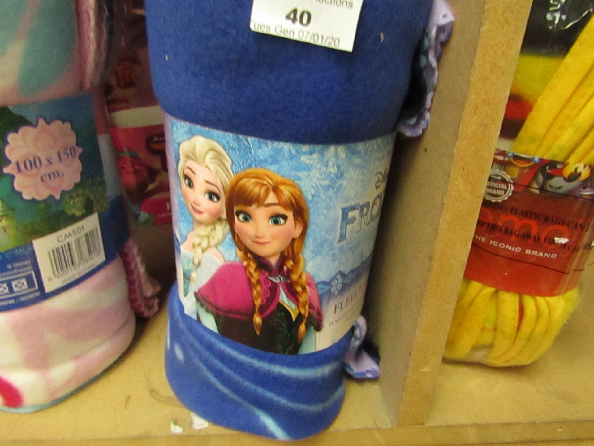 Frozen fleece blanket, new and packaged.