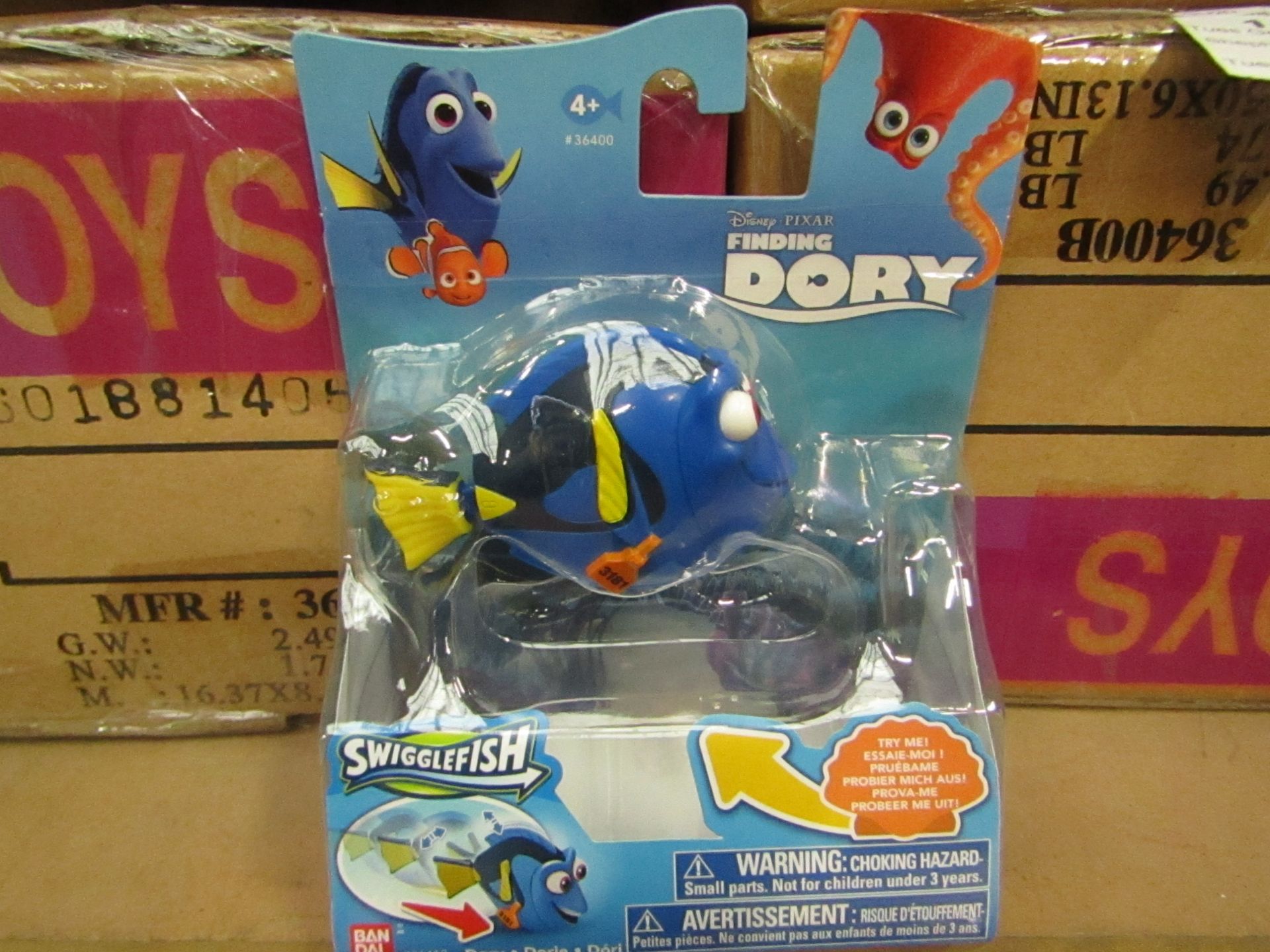 12x Finding Dory swiggle fish, new and boxed.