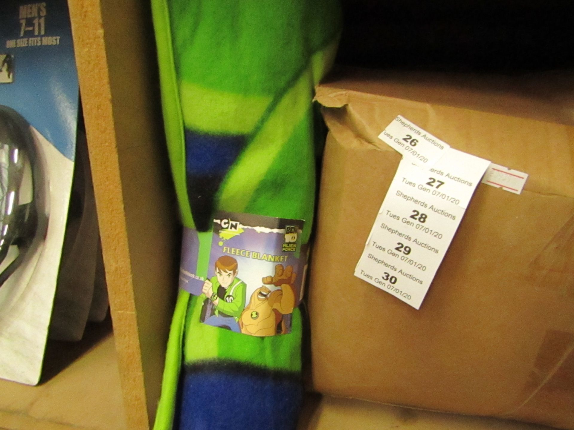 Ben 10 fleece blanket, new and packaged.