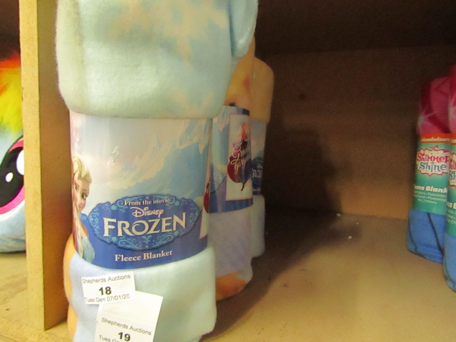 Frozen fleece blanket, new and packaged.