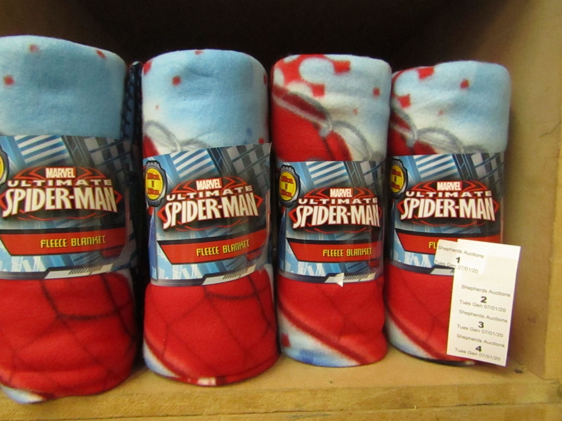 Spiderman fleece blanket, new and packaged.