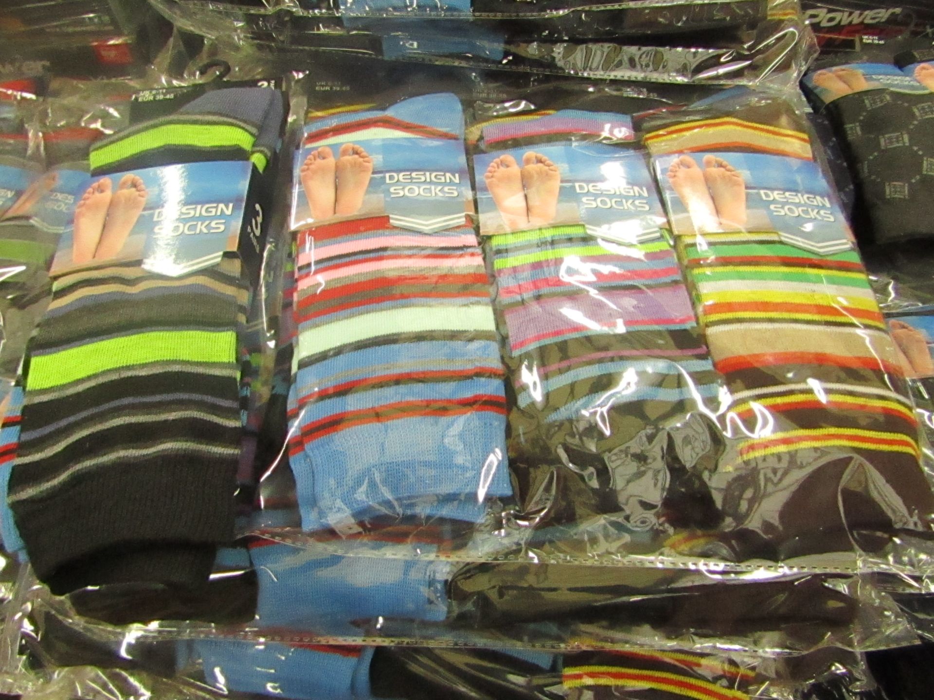 Pack of 12 x  pairs Mens Design Patterned Socks size 6-11 all new in packaging