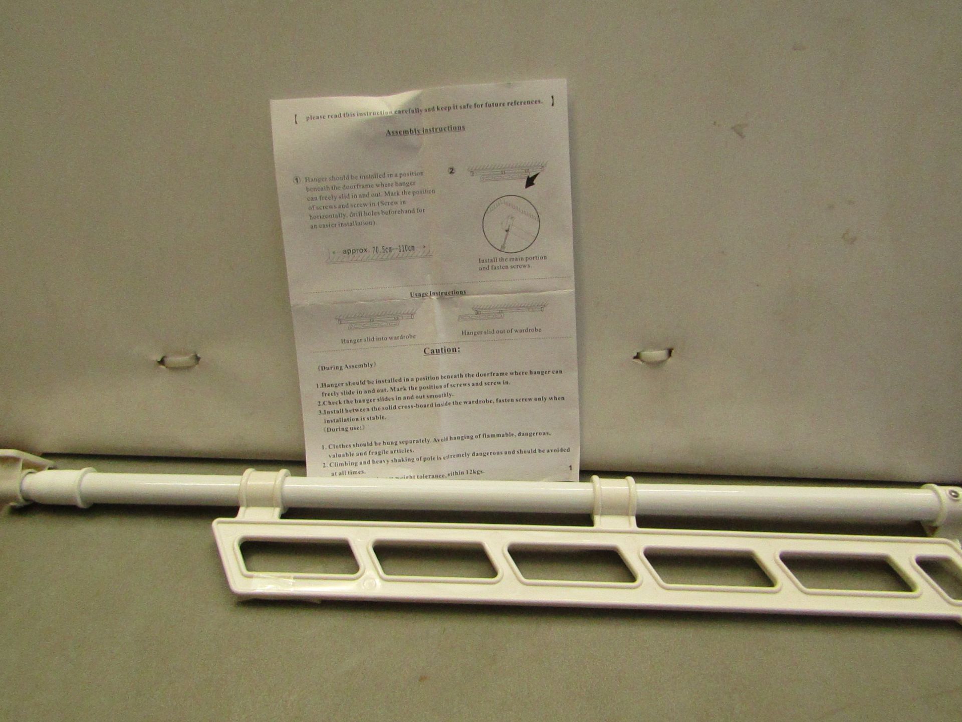 2 x  Boxes of slide hangers for wardrobes (approx 70.5 --110cm) - see image. new & packaged