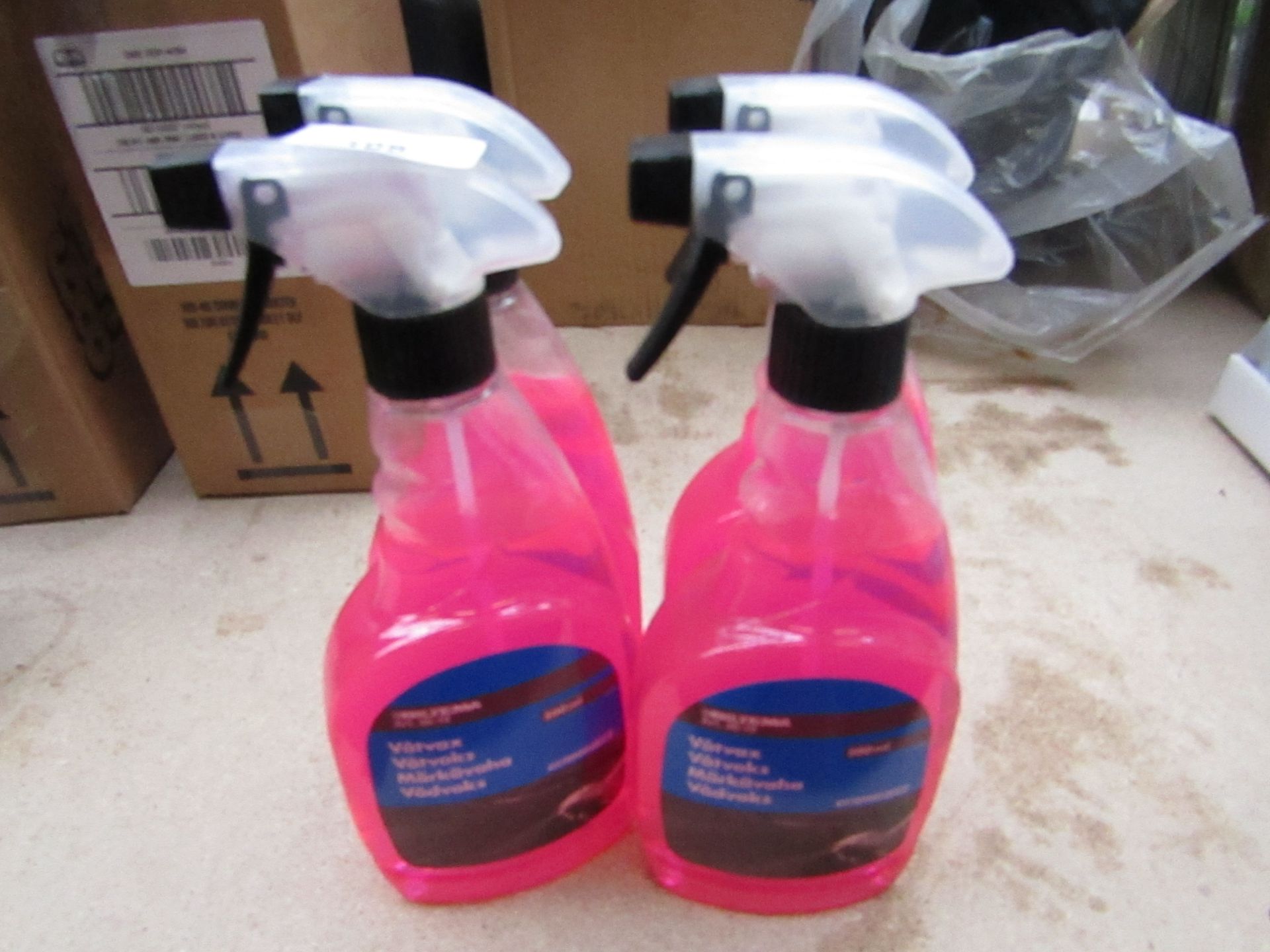 4x 500ml spray Bottles of Biltema car cleaning liquid, new