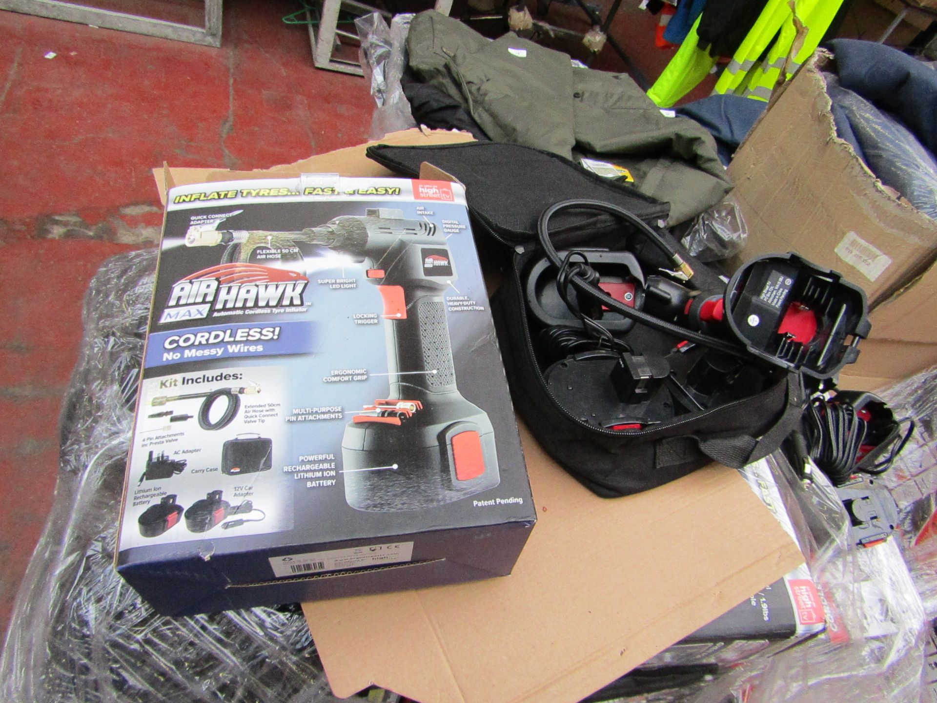 | 1x | Air Hawk Pro Cordless hand held compressor | tested working and boxed | no online re-sale |