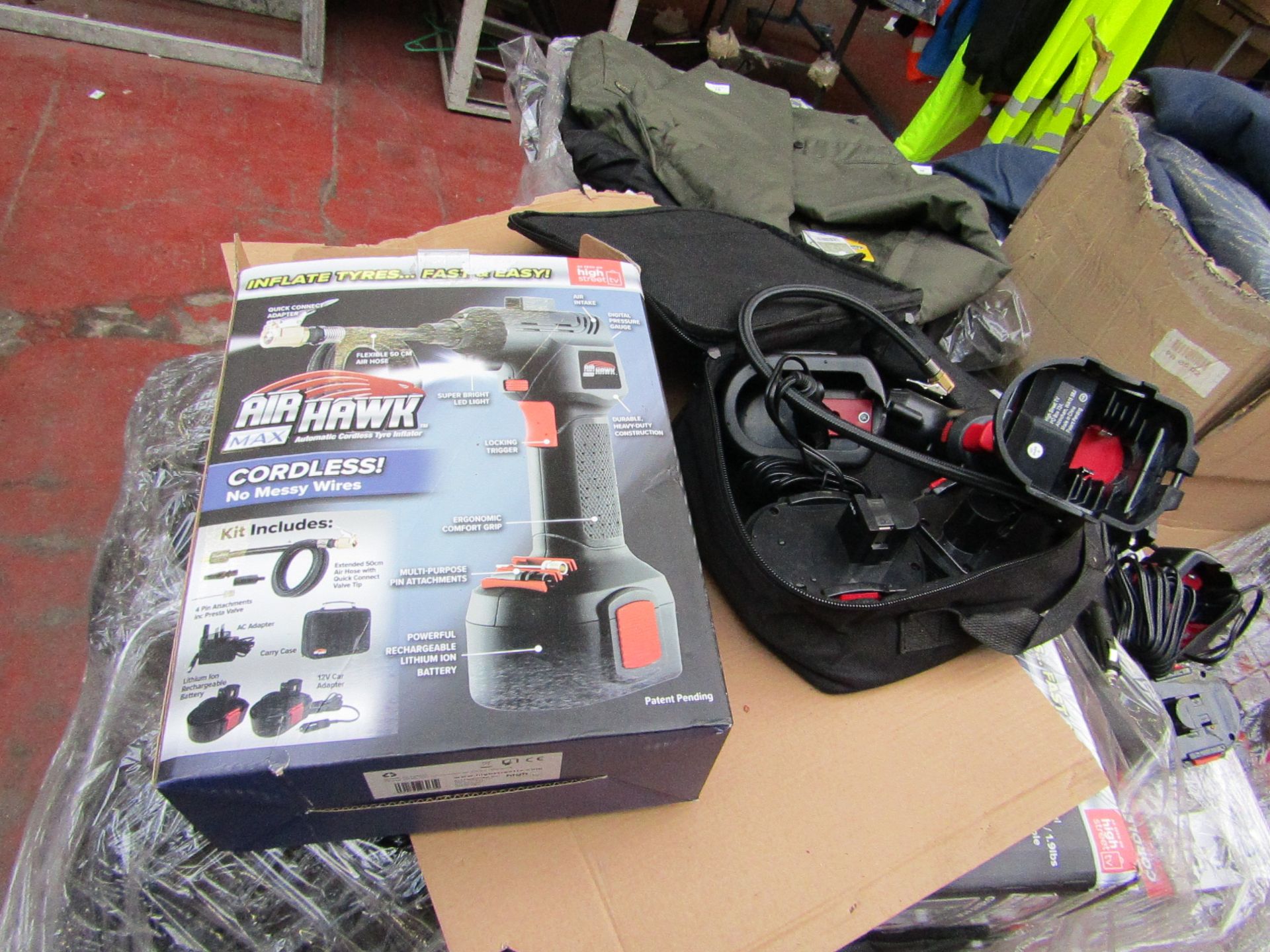 | 1x | Air Hawk Pro Cordless hand held compressor | tested working and boxed | no online re-sale |