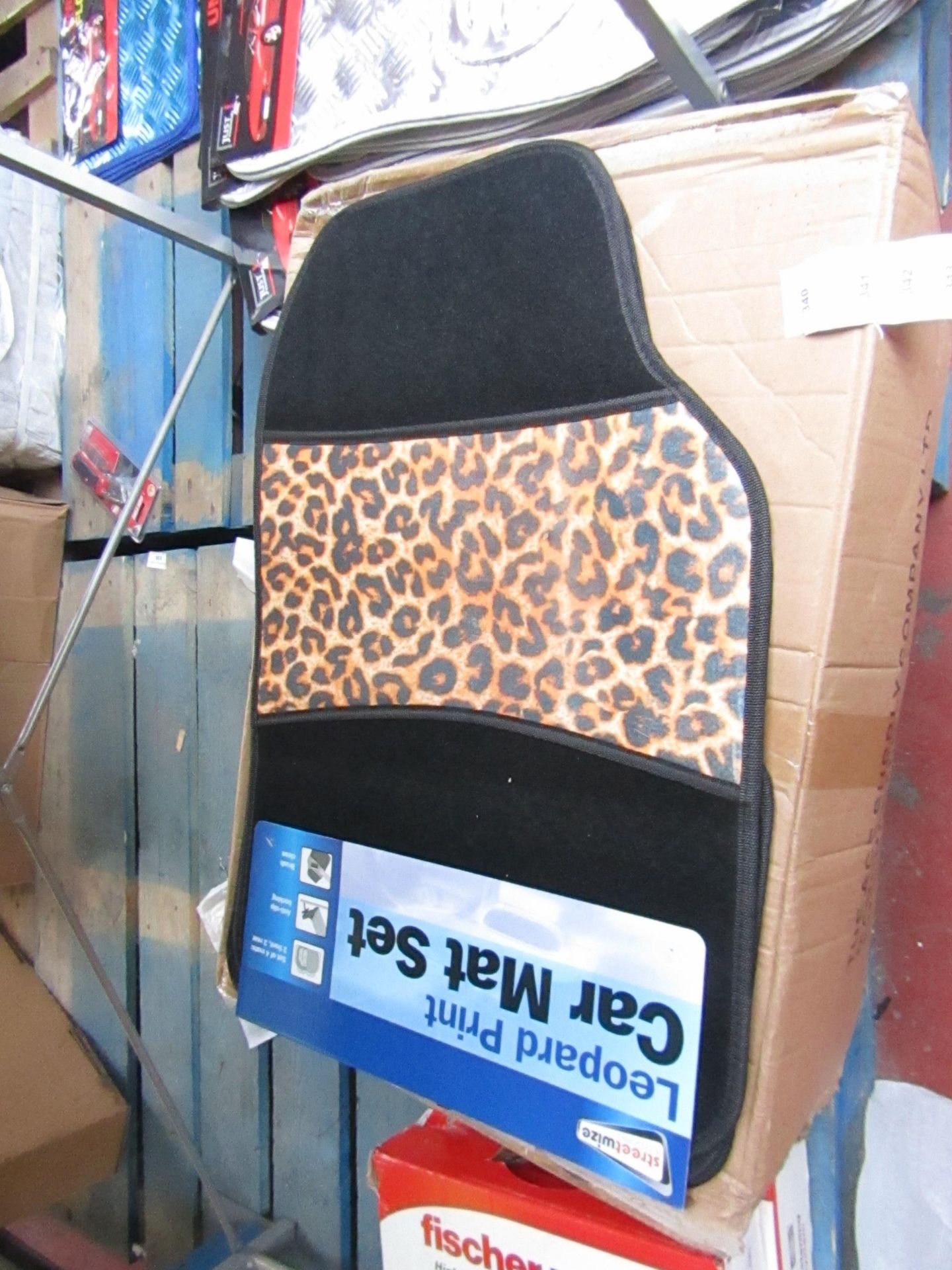 Set of Leopard Print Car mats, new