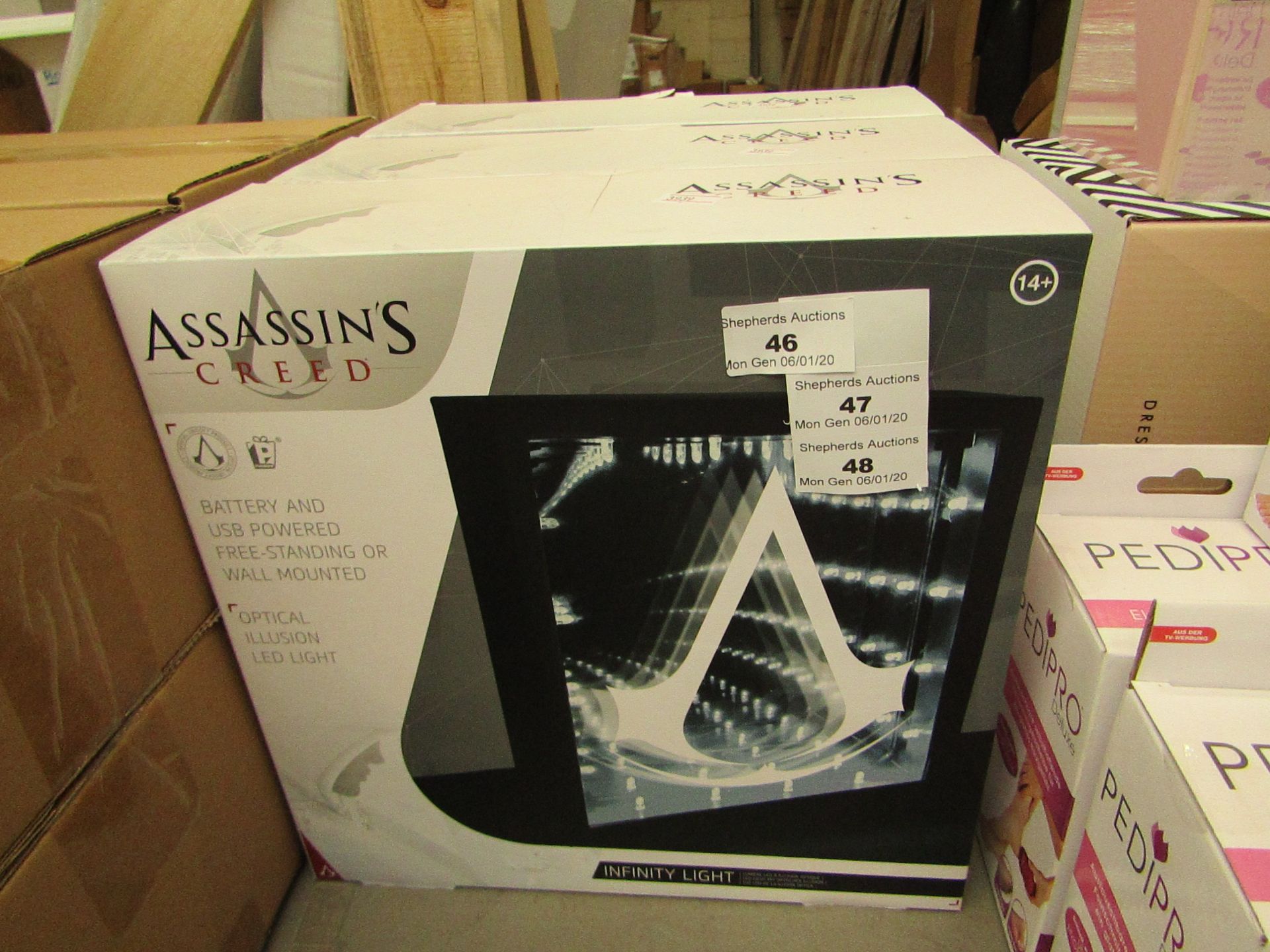 Assains Creed Optical Illusion LED Light new & packaged.