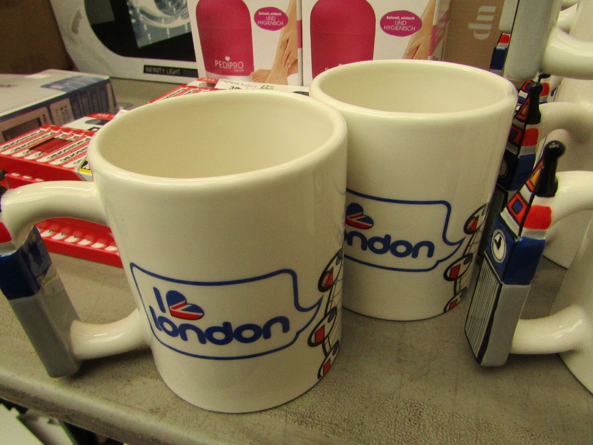 2x 'I love London' Mugs - New.