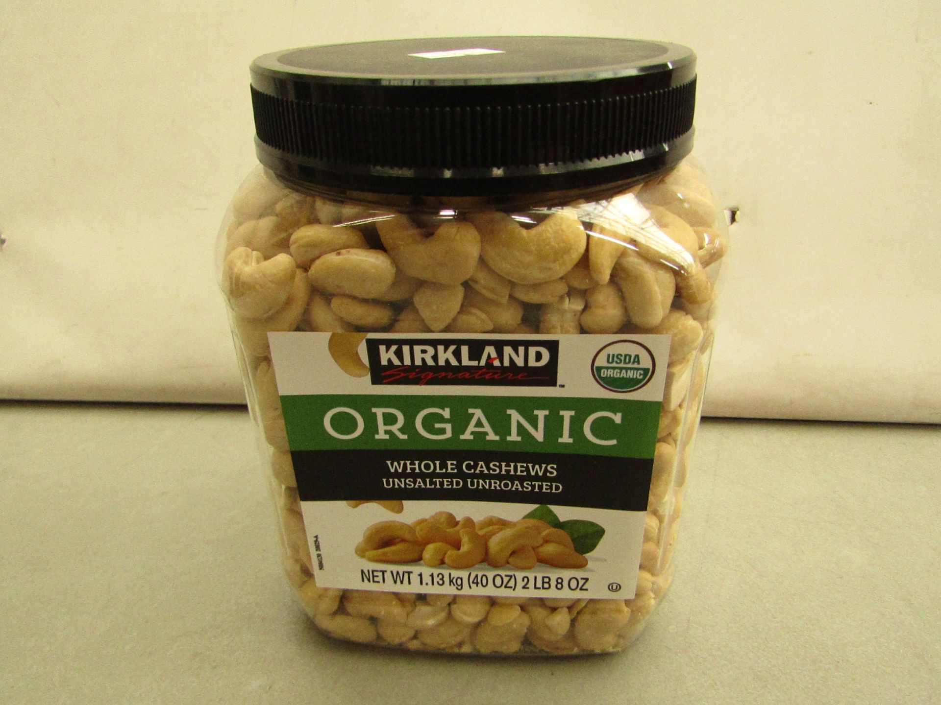 Kirkland Signature Organic Whole Cashew Nuts Unsalted 1.13kg BB Sep 19 still sealed.