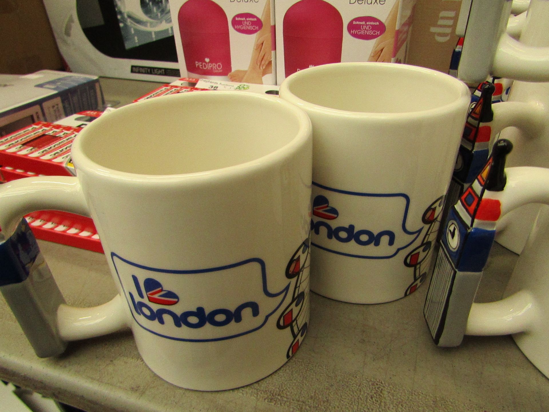 2x 'I love London' Mugs - New.