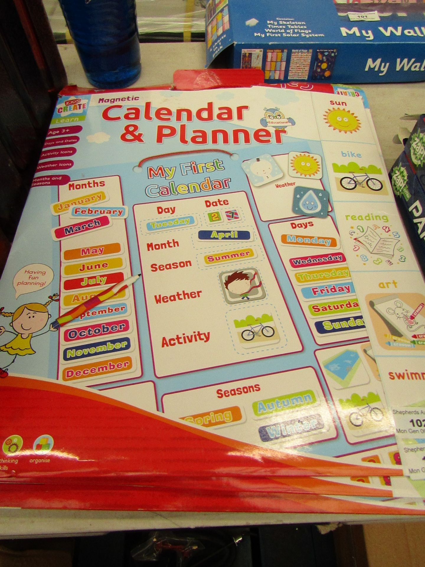 2x Magnetic calender and planner 3+ (childrens education). Boxed.