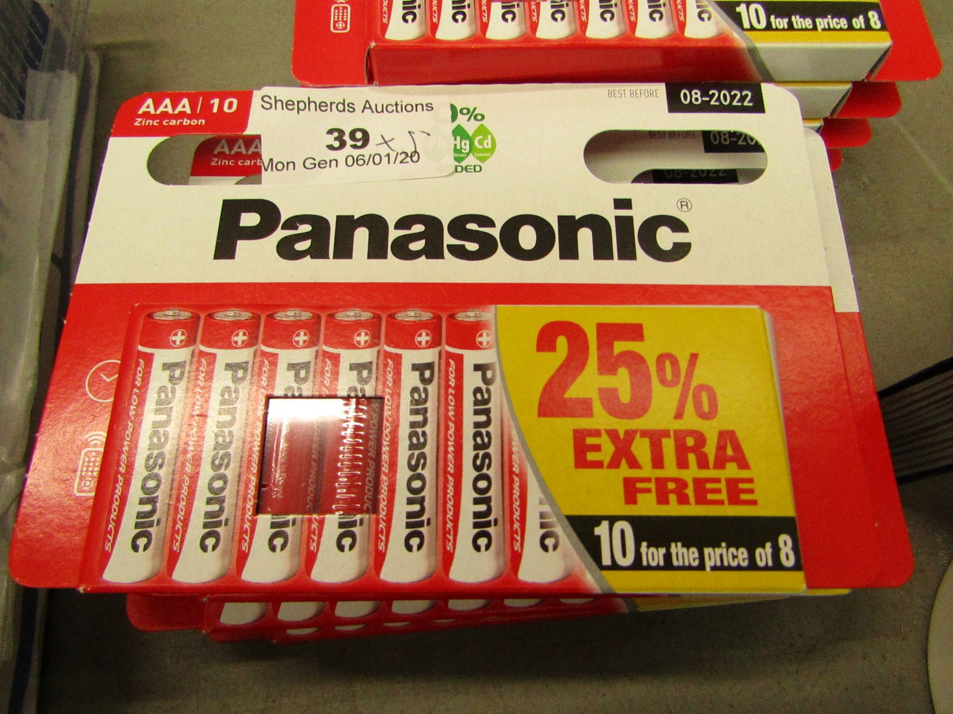 5x Packs of AAA Batteries, 10 batteries per pack.