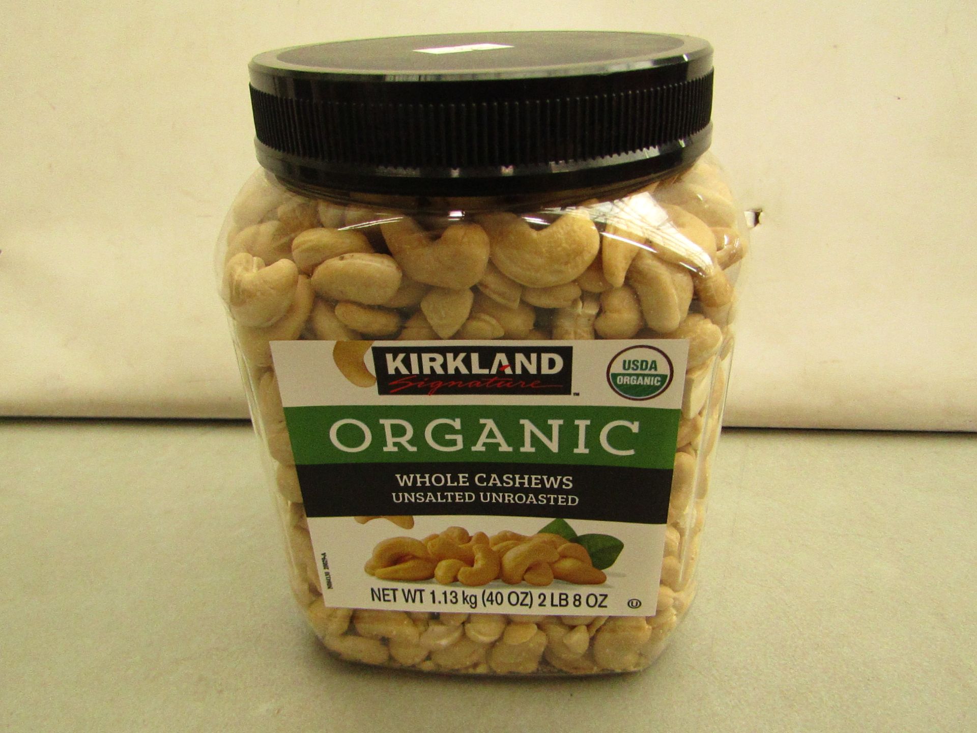 Kirkland Signature Organic Whole Cashew Nuts Unsalted 1.13kg BB Sep 19 still sealed.
