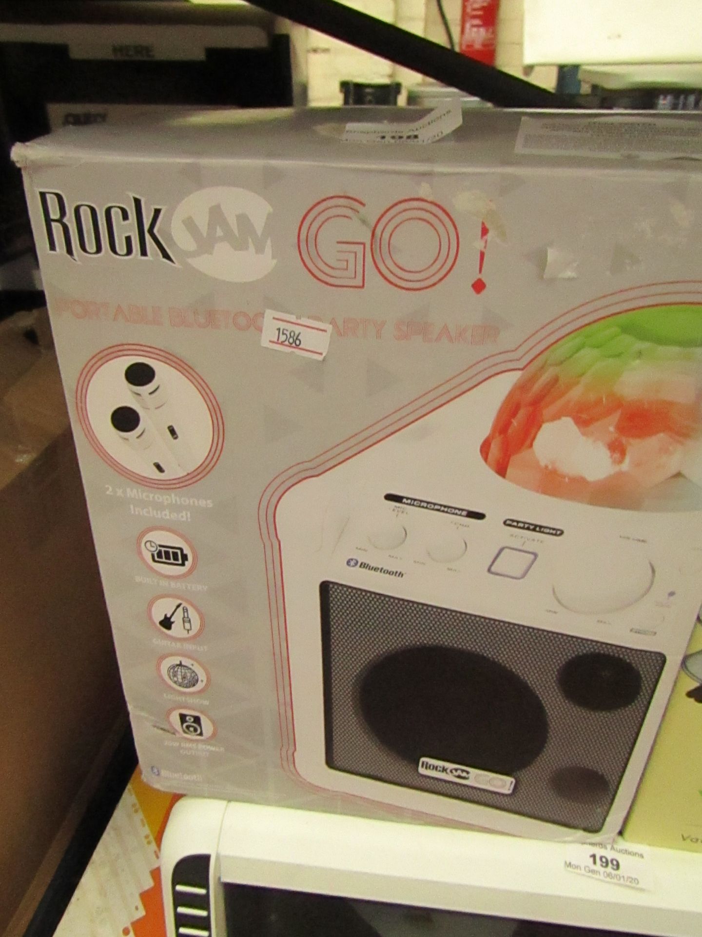 Rock Jam Go! - Portable bluetooth party speaker - Tested working and boxed.