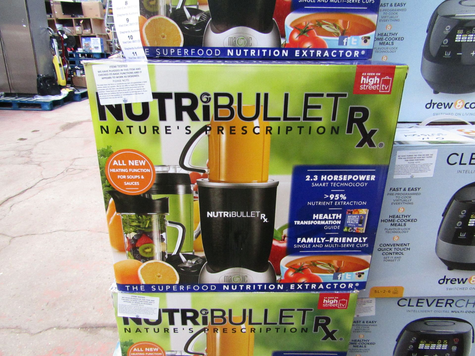| 1x | NUTRIBULLET Rx | tested working, boxed and unchecked for accessories | no online re-sale |