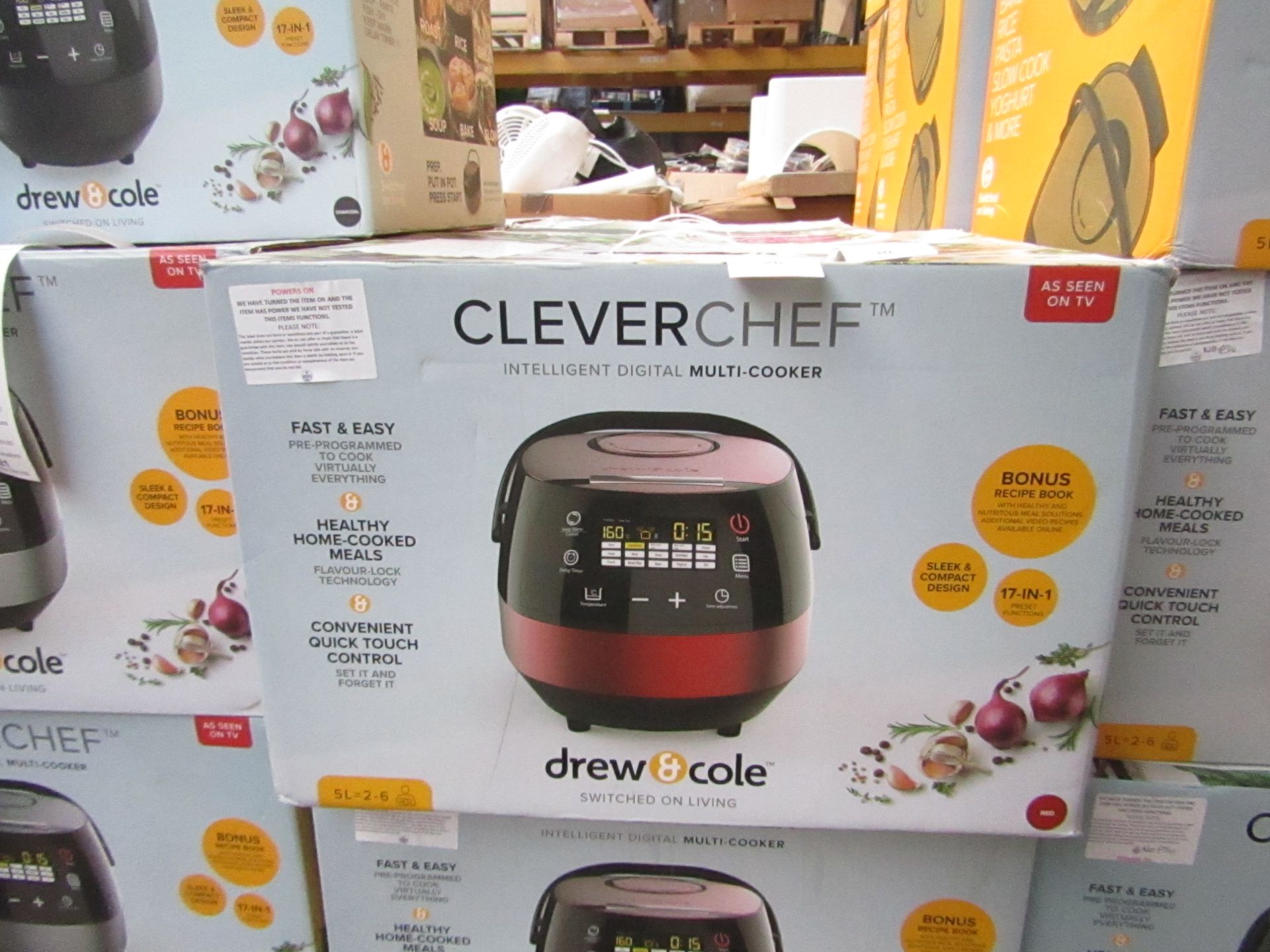 | 1x | Drew and Cole CleverChef | powers on, boxed and unchecked for accessories but may be