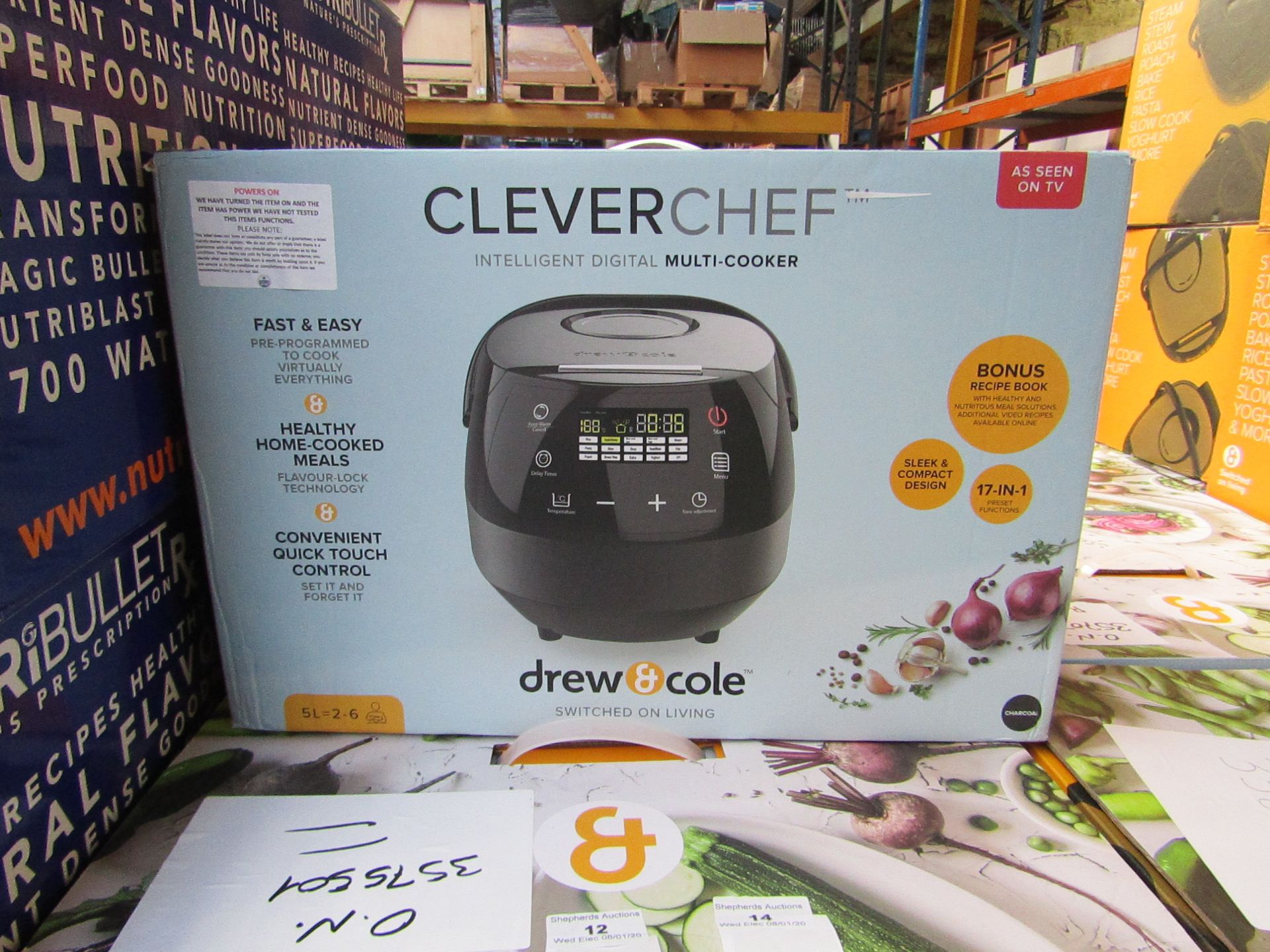 | 1x | Drew and Cole CleverChef | powers on, boxed and unchecked for accessories | no online re-sale