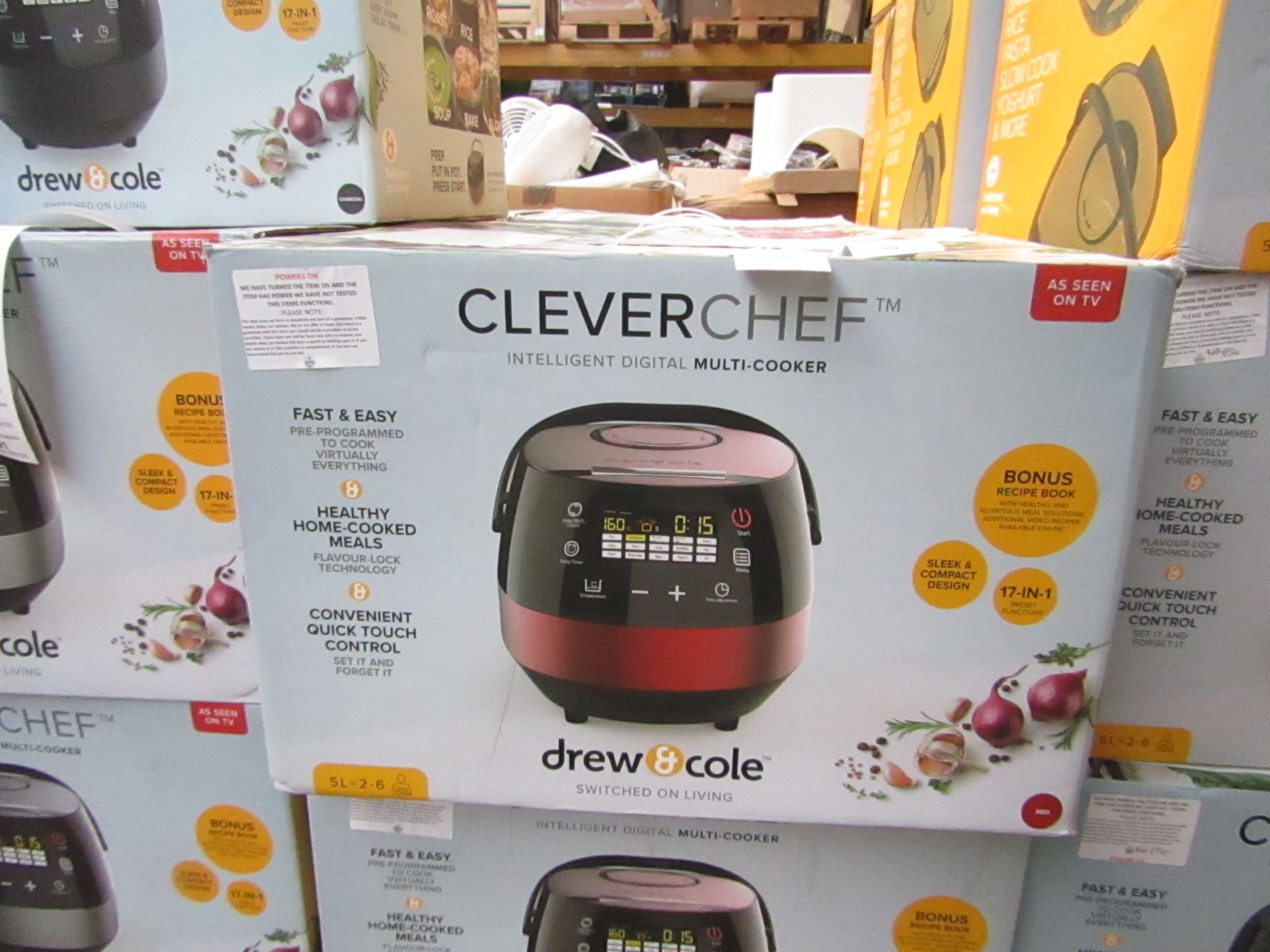 | 1x | Drew and Cole CleverChef | powers on, boxed and unchecked for accessories but may be