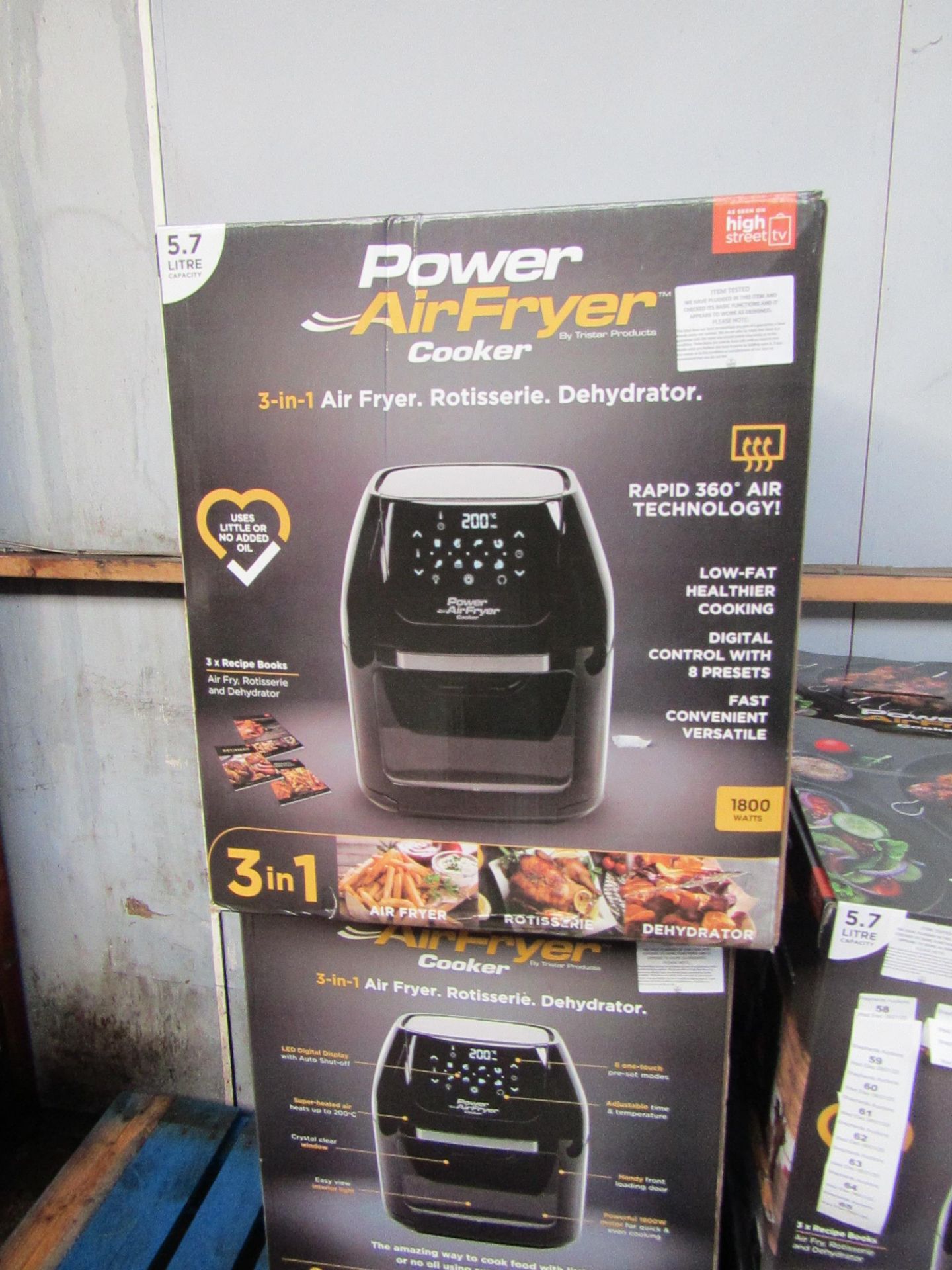 | 1x | Power Air Fryer 3 in 1 5.7L | tested working, boxed and unchecked for accessories | no online