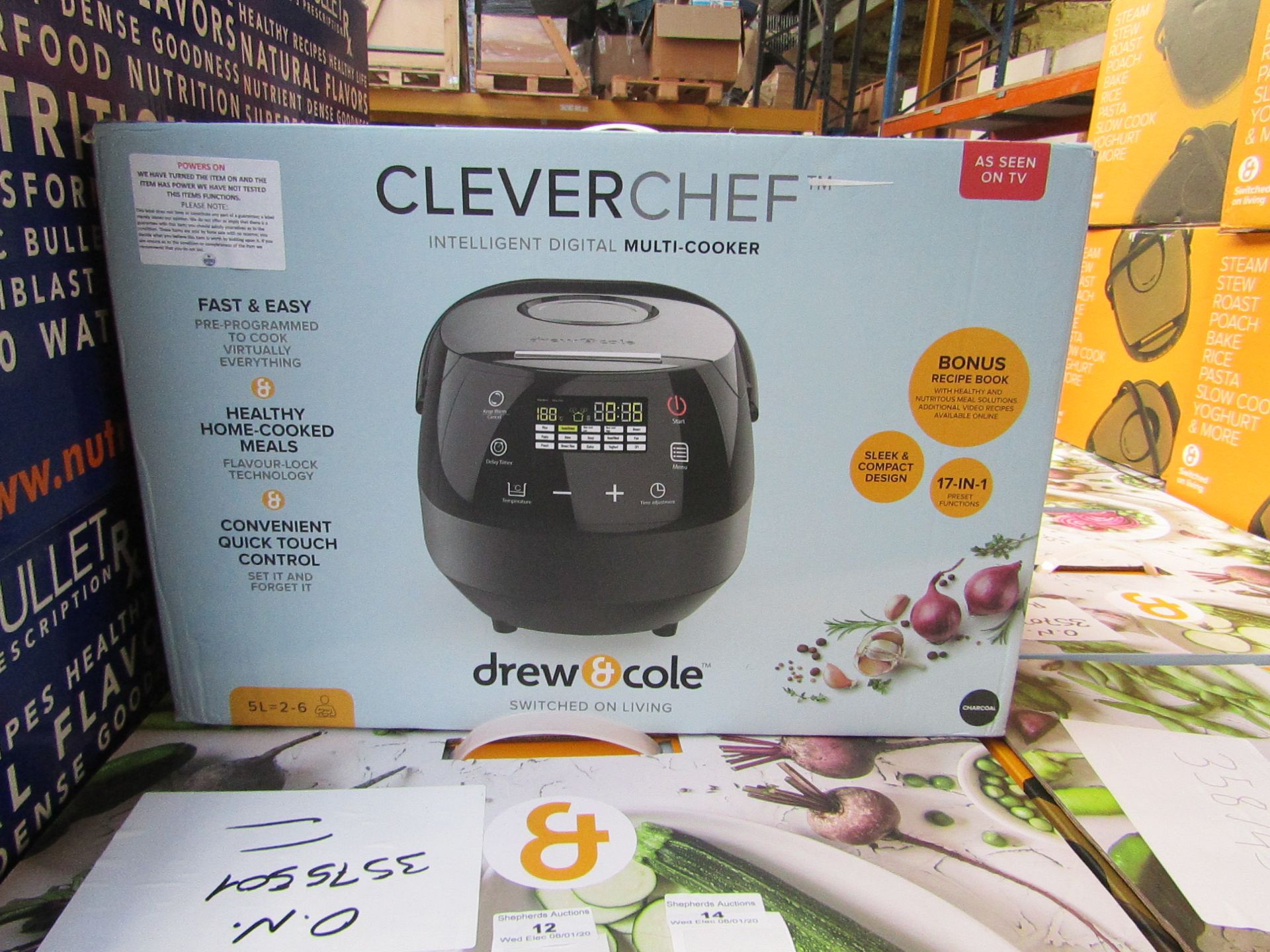 | 1x | Drew and Cole CleverChef | powers on, boxed and unchecked for accessories | no online re-sale