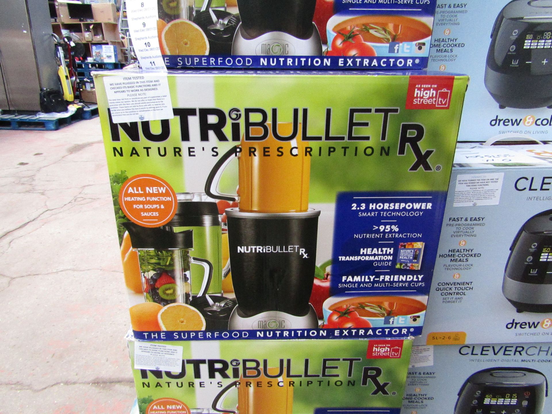 | 1x | NUTRIBULLET Rx | tested working, boxed and unchecked for accessories | no online re-sale |