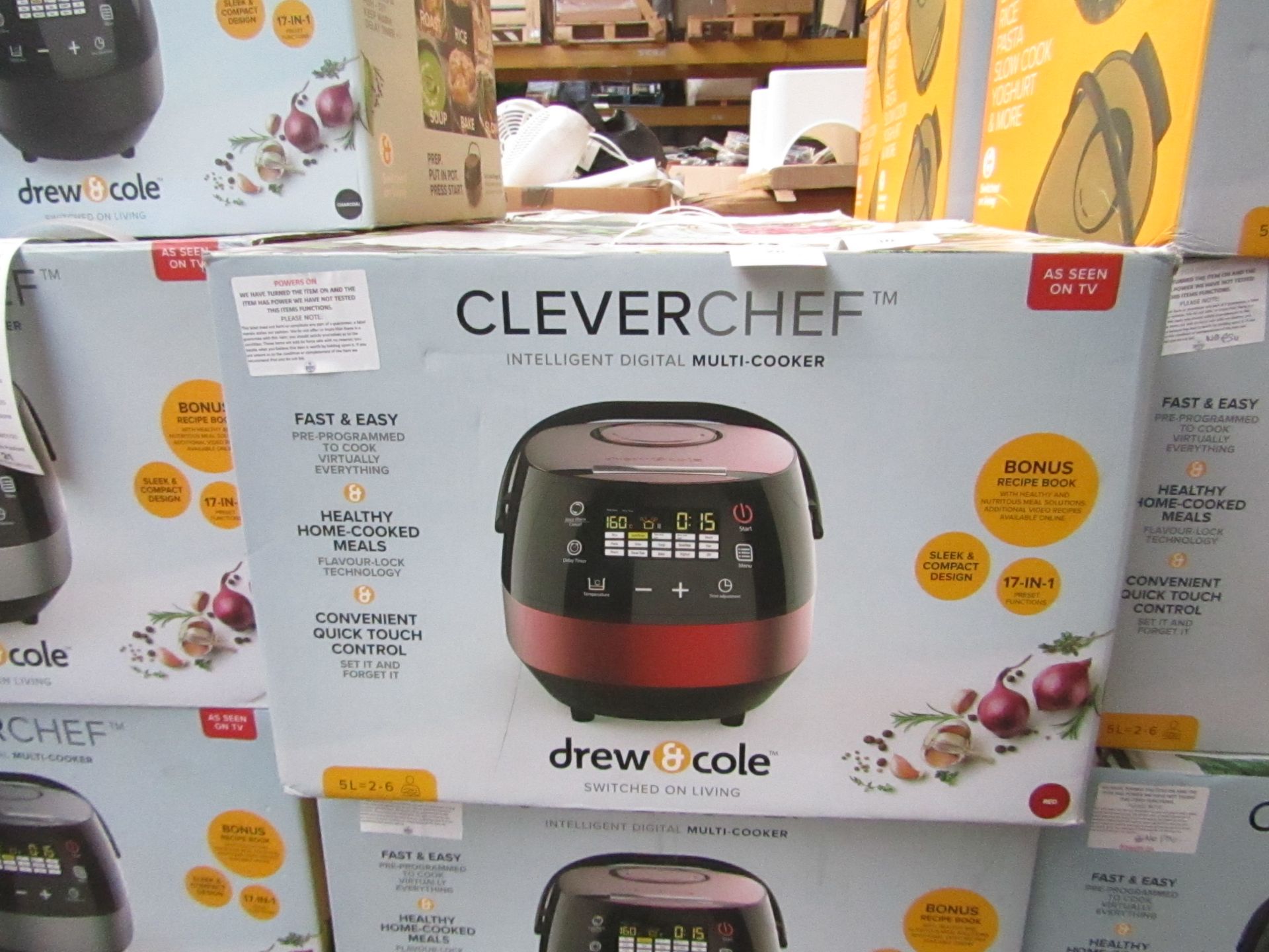 | 1x | Drew and Cole CleverChef | powers on, boxed and unchecked for accessories but may be