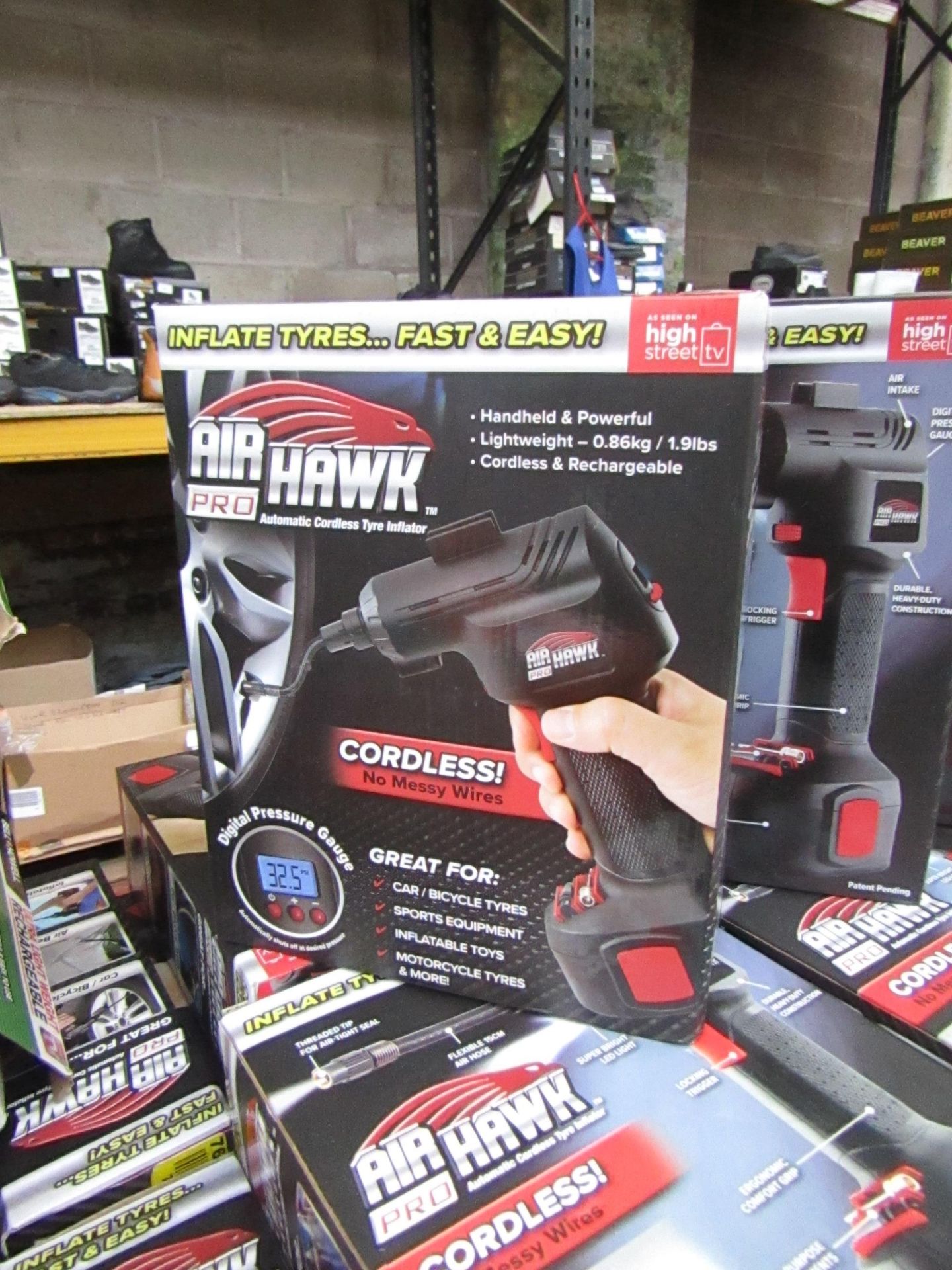 | 1x | Air Hawk Pro Cordless hand held compressor | tested working and boxed | no online re-sale |