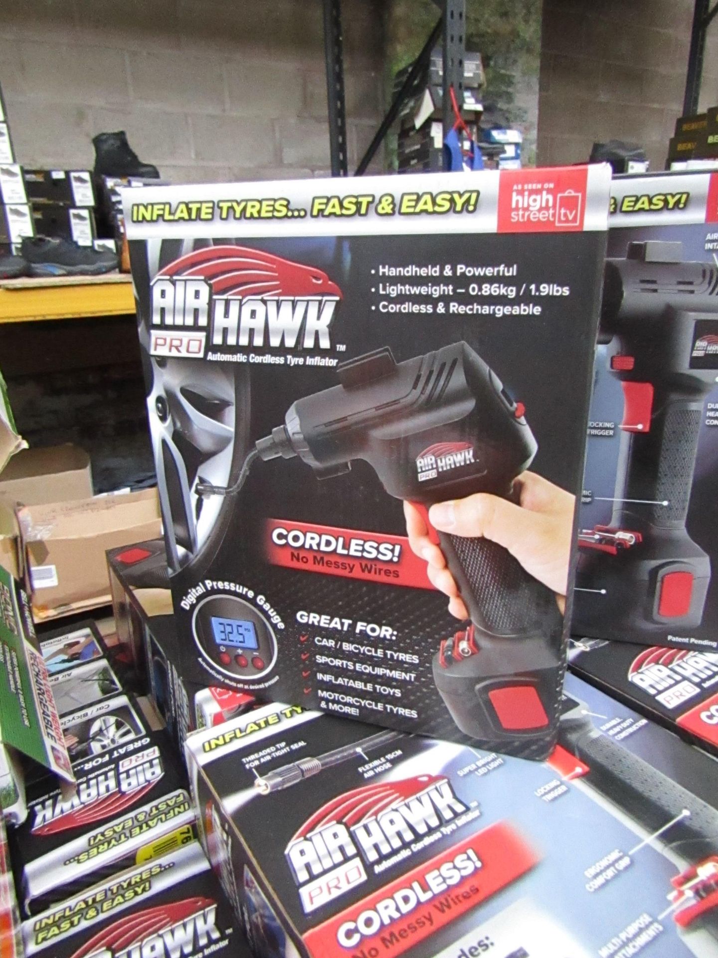 | 1x | Air Hawk Pro Cordless hand held compressor | tested working and boxed | no online re-sale |