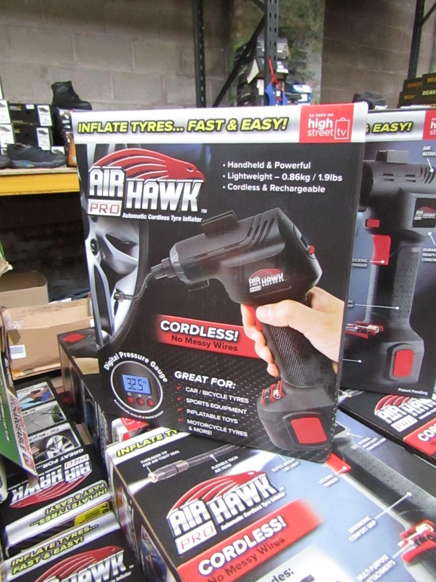 | 1x | Air Hawk Pro Cordless hand held compressor | tested working and boxed | no online re-sale |