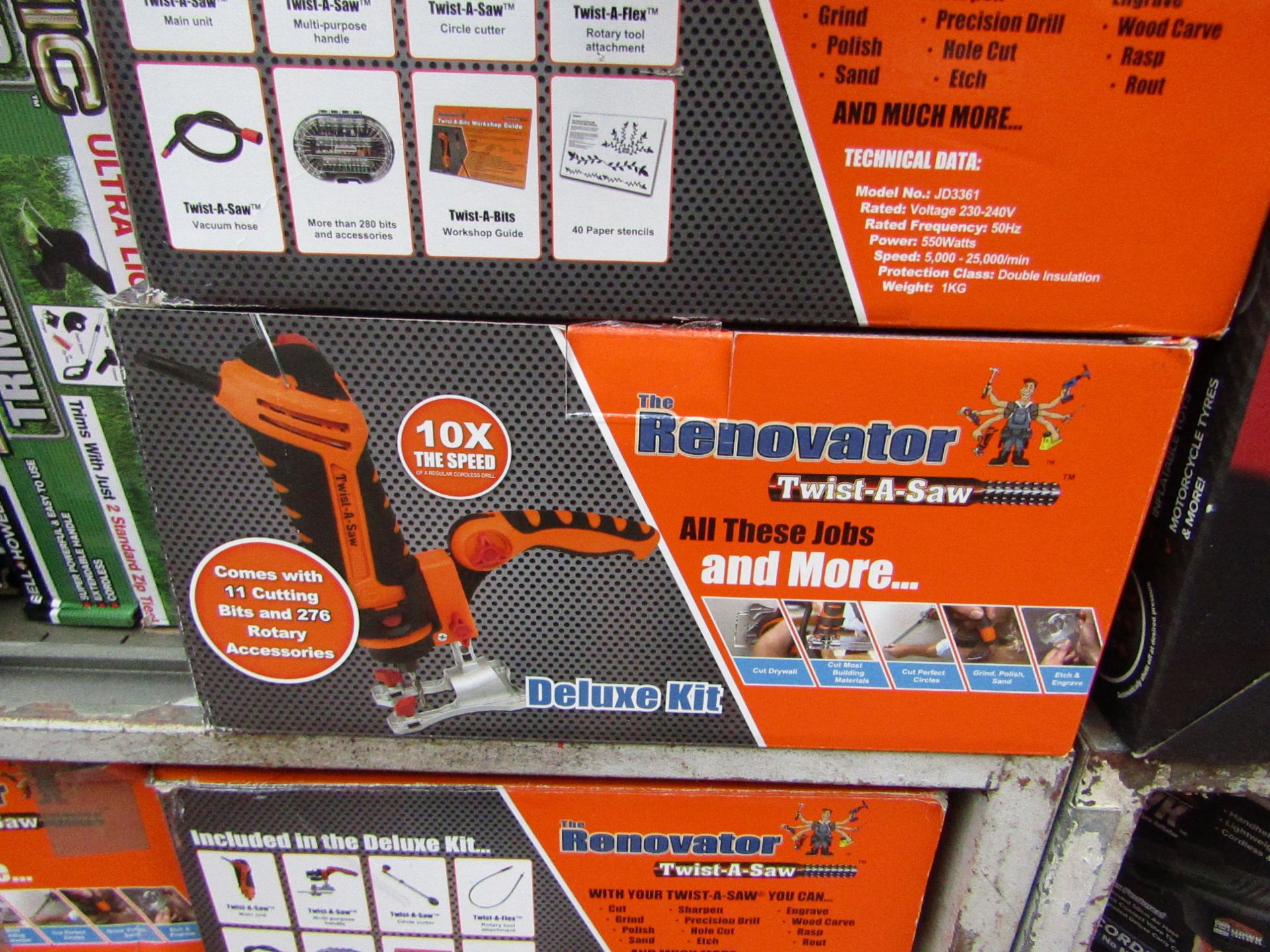 | 1x | The Renovator Twist-a-Saw Deluxe Kit | Tested working and boxed (we havent checked all