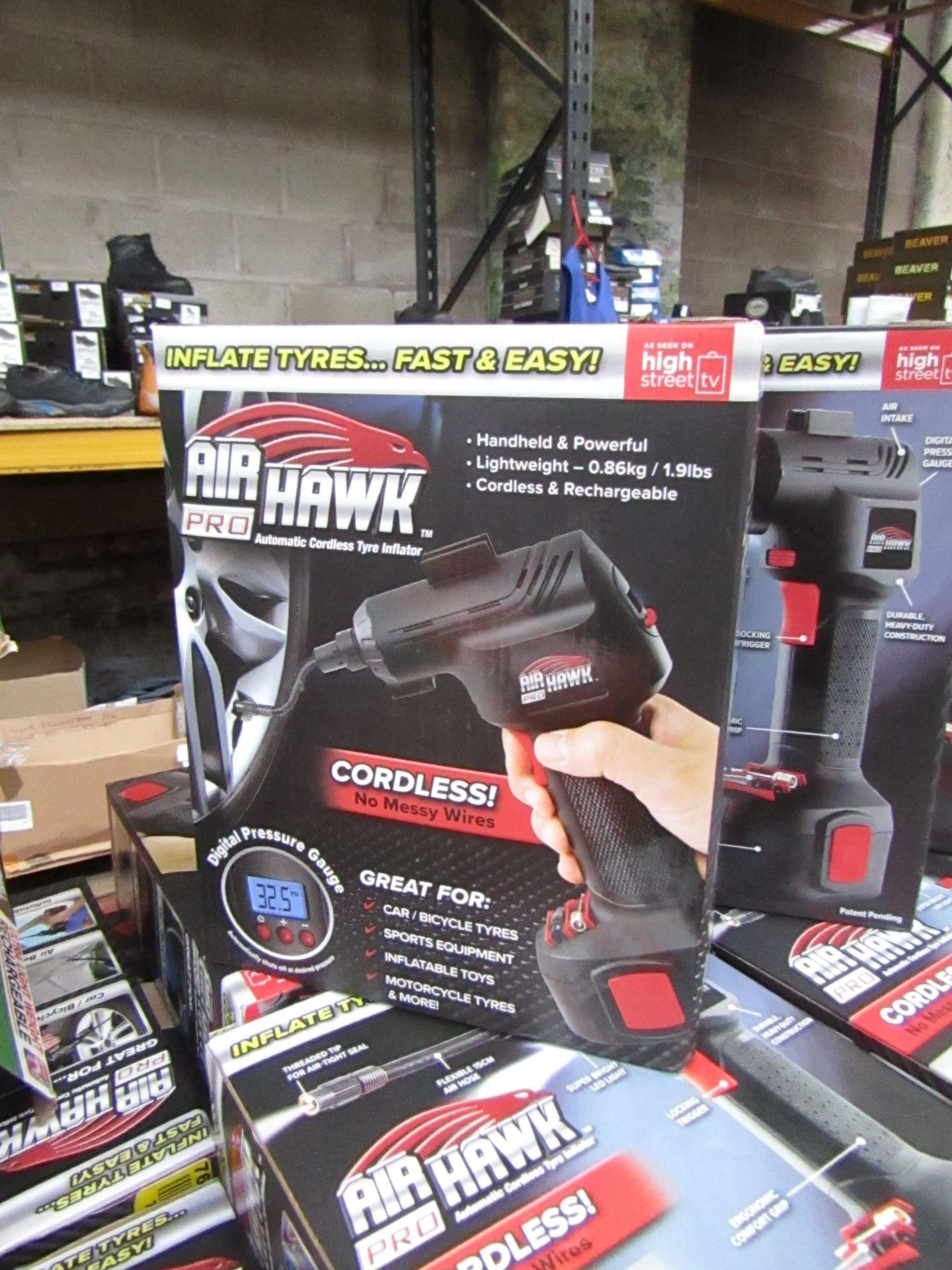 | 1x | Air Hawk Pro Cordless hand held compressor | tested working and boxed | no online re-sale |