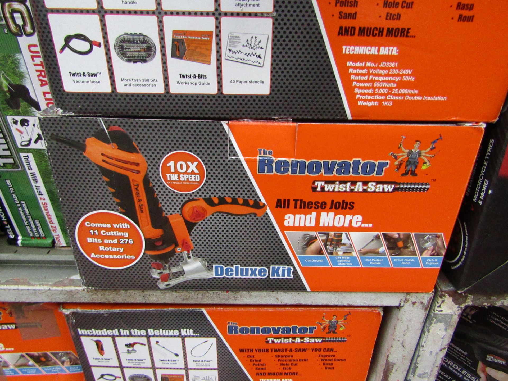 | 1x | The Renovator Twist-a-Saw Deluxe Kit | Tested working and boxed (we havent checked all