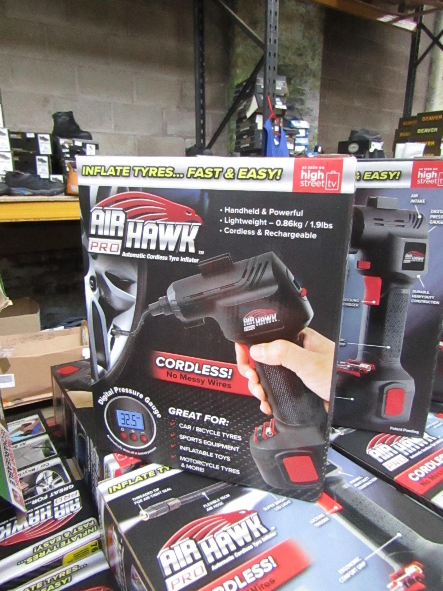| 1x | Air Hawk Pro Cordless hand held compressor | tested working and boxed | no online re-sale |