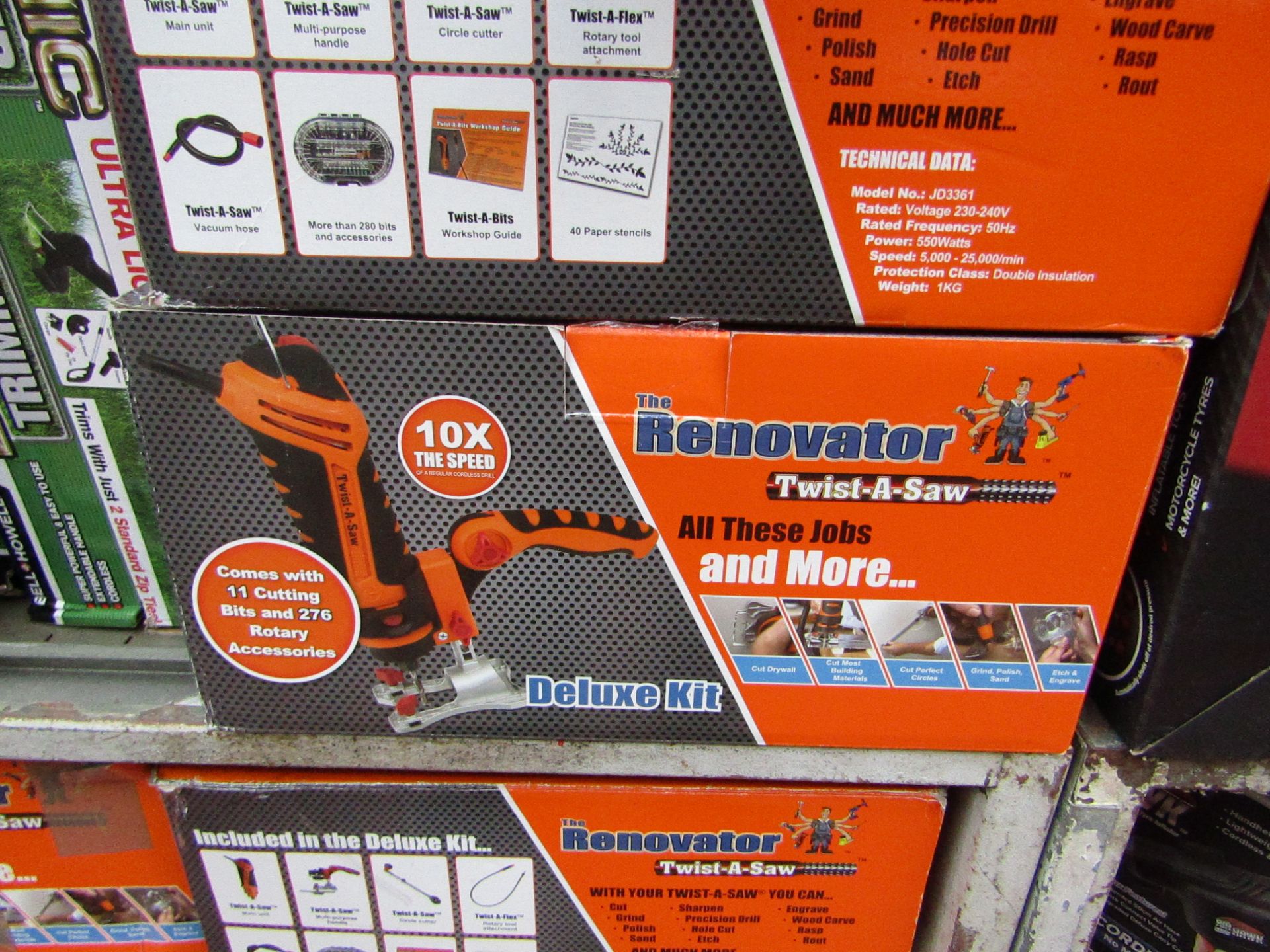 | 1x | The Renovator Twist-a-Saw Deluxe Kit | Tested working and boxed (we havent checked all